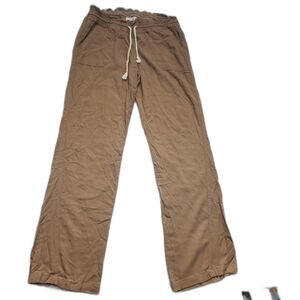 Cali 1850 Pants Womens M Brown Drawstring Waist Wide Leg Casual Elastic